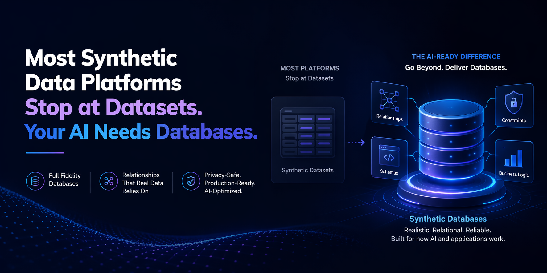 Most Synthetic Data Platforms Stop at Datasets. Your AI Needs Databases.