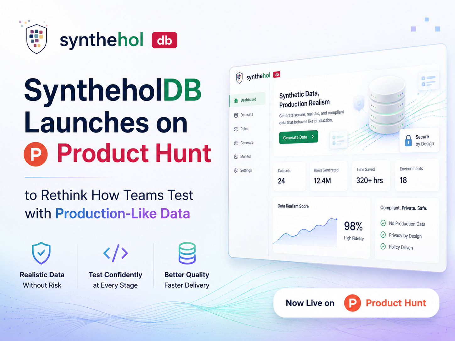 SyntheholDB Launches on Product Hunt: A New Alternative to Cloning Production Databases